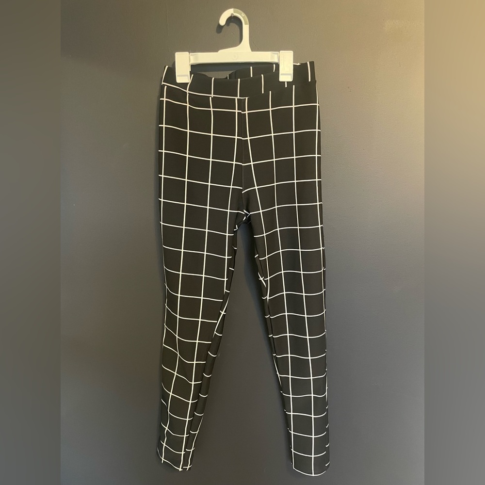 black and white work pants